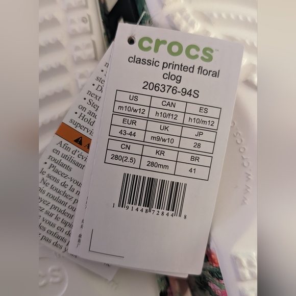 classic printed floral clog NWT W12/M10 - Picture 7 of 7